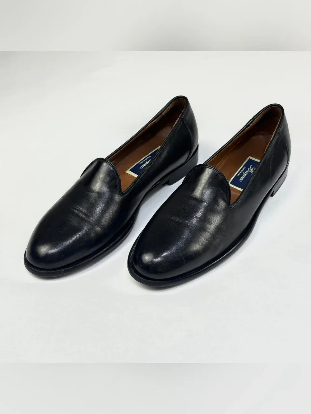 Bragano Cole Haan Italian Mens 10.5 N Black Leather Venetians Slip On Loafers